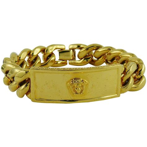 versace gold tone bracelet|Versace gold bracelet men.